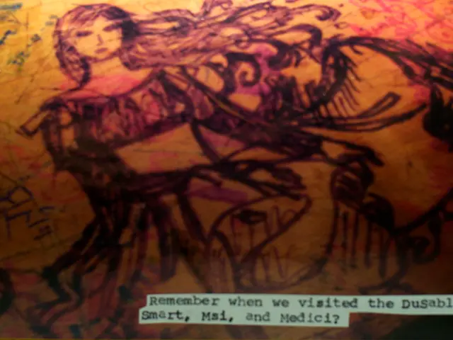 In this image we can see the depiction of a woman. At the bottom we can see the text.